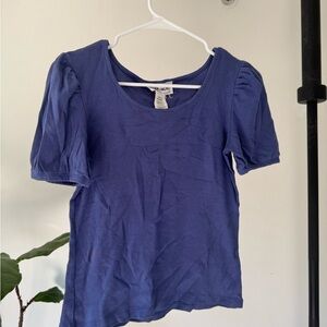 Aritzia Royal Blue Puff Sleeve Blouse